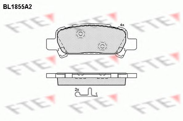 Комплект тормозных колодок, дисковый тормоз FTE BL1855A2