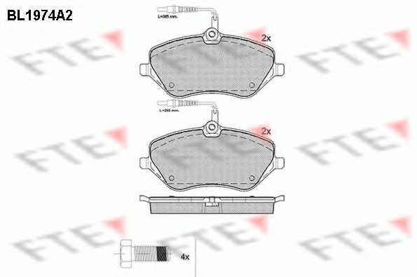 Комплект тормозных колодок, дисковый тормоз FTE BL1974A2