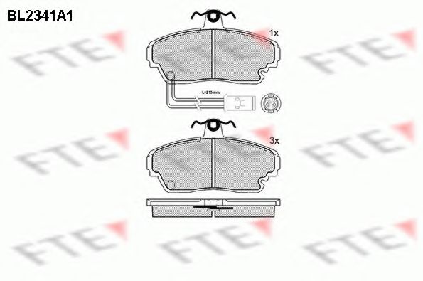 Комплект тормозных колодок, дисковый тормоз FTE BL2341A1