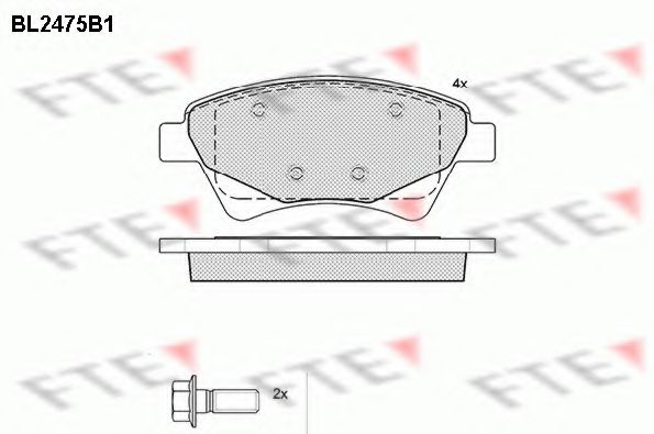 Комплект тормозных колодок, дисковый тормоз FTE BL2475B1