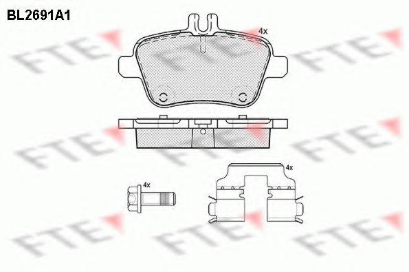 Комплект тормозных колодок, дисковый тормоз FTE BL2691A1