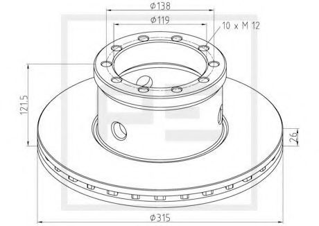 Тормозной диск PE Automotive 106.201-00A