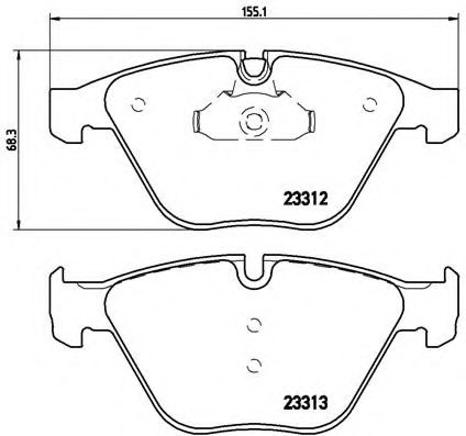 Комплект тормозных колодок, дисковый тормоз BREMBO P 06 054