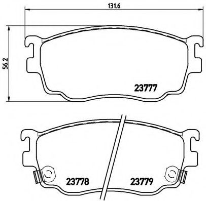 Комплект тормозных колодок, дисковый тормоз BREMBO P 49 026