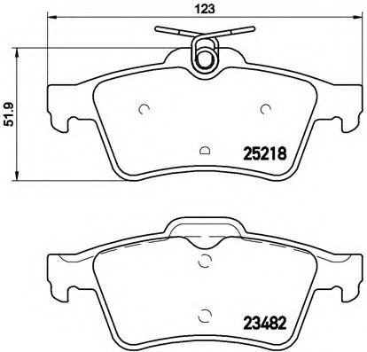 Комплект тормозных колодок, дисковый тормоз BREMBO P 61 110