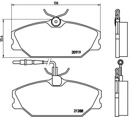 Комплект тормозных колодок, дисковый тормоз BREMBO P 68 014