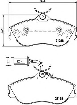 Комплект тормозных колодок, дисковый тормоз BREMBO P 85 018