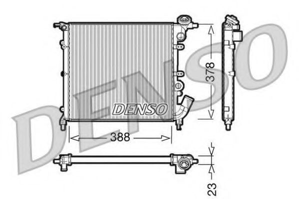 Радиатор, охлаждение двигателя DENSO DRM23002