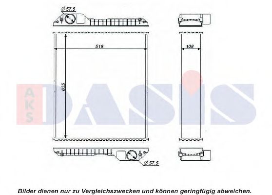 Радиатор, охлаждение двигателя AKS DASIS V065