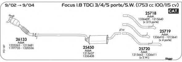Система выпуска ОГ AKS DASIS SGFO187