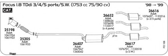 Система выпуска ОГ AKS DASIS SGFO106