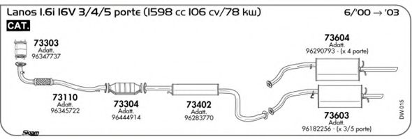 Система выпуска ОГ AKS DASIS SGDW015