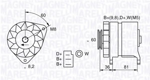 Генератор MAGNETI MARELLI 063730021010