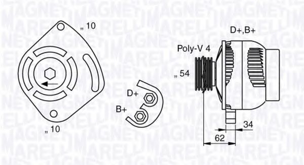 Генератор MAGNETI MARELLI 063377031010