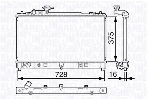 Радиатор, охлаждение двигателя MAGNETI MARELLI 350213134600