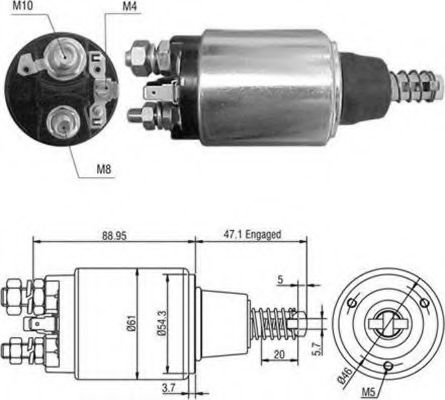 Тяговое реле, стартер MAGNETI MARELLI 940113050390