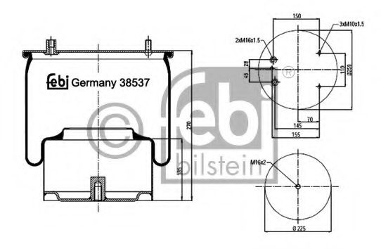 Кожух пневматической рессоры FEBI BILSTEIN 38537