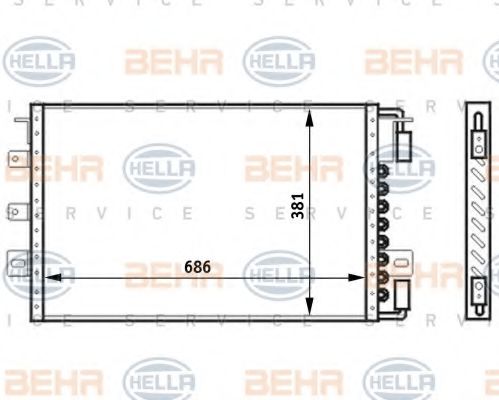 Конденсатор, кондиционер BEHR HELLA SERVICE 8FC 351 024-131