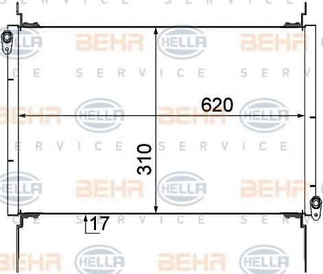 Конденсатор, кондиционер BEHR HELLA SERVICE 8FC 351 309-091