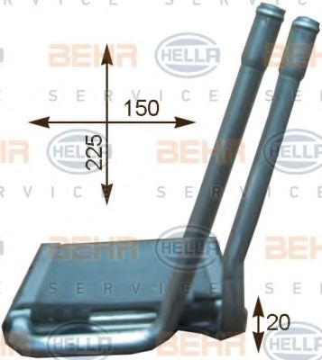 Теплообменник, отопление салона BEHR HELLA SERVICE 8FH 351 315-681