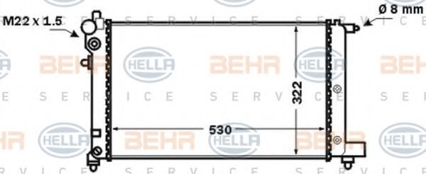 Радиатор, охлаждение двигателя BEHR HELLA SERVICE 8MK 376 771-281