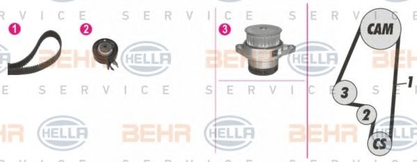 Водяной насос + комплект зубчатого ремня BEHR HELLA SERVICE 8MP 376 800-841