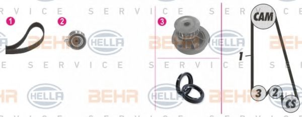 Водяной насос + комплект зубчатого ремня BEHR HELLA SERVICE 8MP 376 803-841