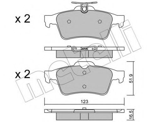 Комплект тормозных колодок, дисковый тормоз METELLI 22-0337-1