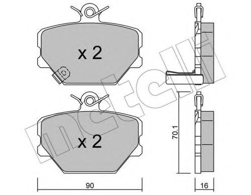 Комплект тормозных колодок, дисковый тормоз METELLI 22-0341-0