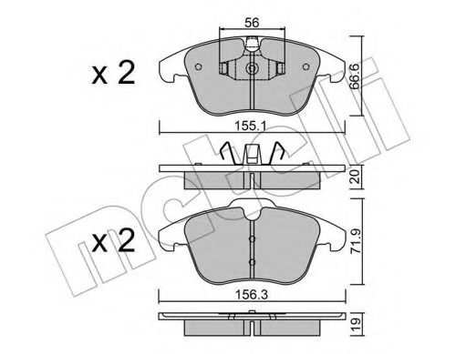 Комплект тормозных колодок, дисковый тормоз METELLI 22-0675-0