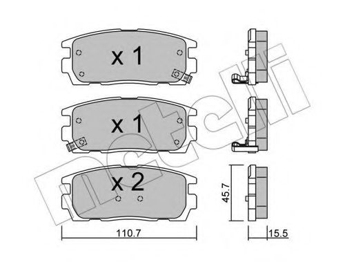 Комплект тормозных колодок, дисковый тормоз METELLI 22-0779-0