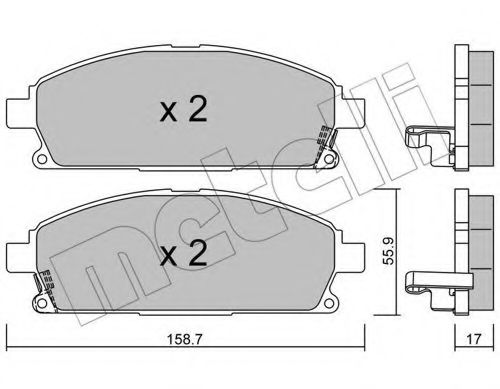 Комплект тормозных колодок, дисковый тормоз METELLI 22-0406-1