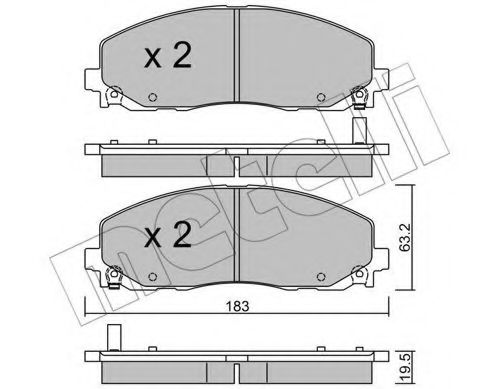 Комплект тормозных колодок, дисковый тормоз METELLI 22-0946-0