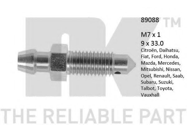 Болт воздушного клапана / вентиль NK 89088