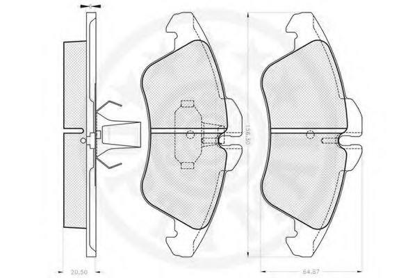 Комплект тормозных колодок, дисковый тормоз OPTIMAL 21577