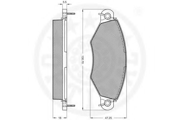 Комплект тормозных колодок, дисковый тормоз OPTIMAL 10316