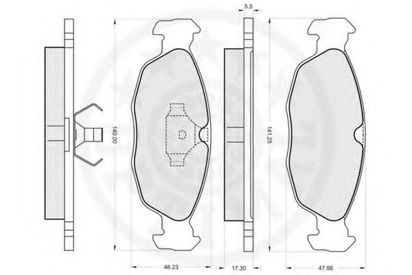 Комплект тормозных колодок, дисковый тормоз OPTIMAL 12062
