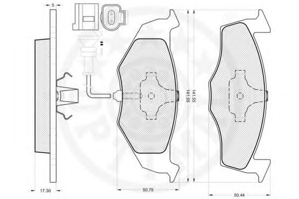 Комплект тормозных колодок, дисковый тормоз OPTIMAL 21866