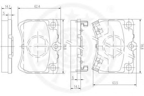 Комплект тормозных колодок, дисковый тормоз OPTIMAL 21355