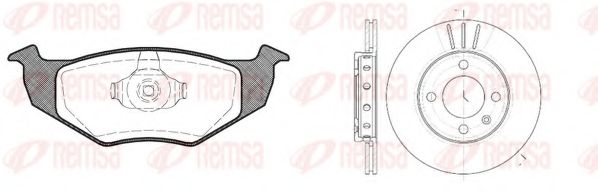 Комплект тормозов, дисковый тормозной механизм REMSA 8609.01