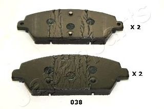 Комплект тормозных колодок, дисковый тормоз JAPANPARTS PA-038AF