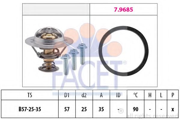 Термостат, охлаждающая жидкость FACET 7.8731