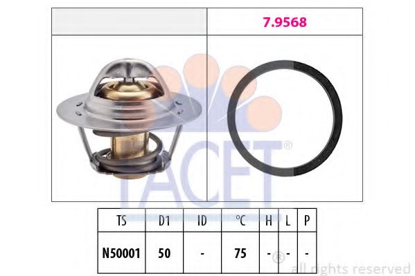 Термостат, охлаждающая жидкость FACET 7.8721