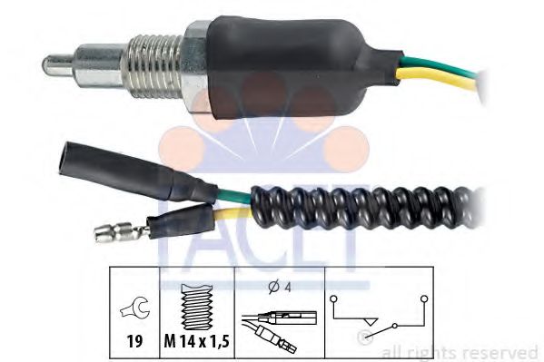 Выключатель, фара заднего хода FACET 7.6094