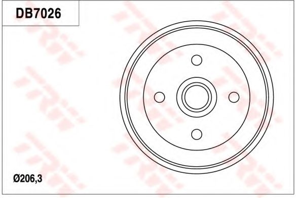 Тормозной барабан TRW DB7026