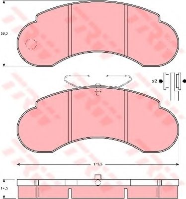 Комплект тормозных колодок, дисковый тормоз TRW GDB950