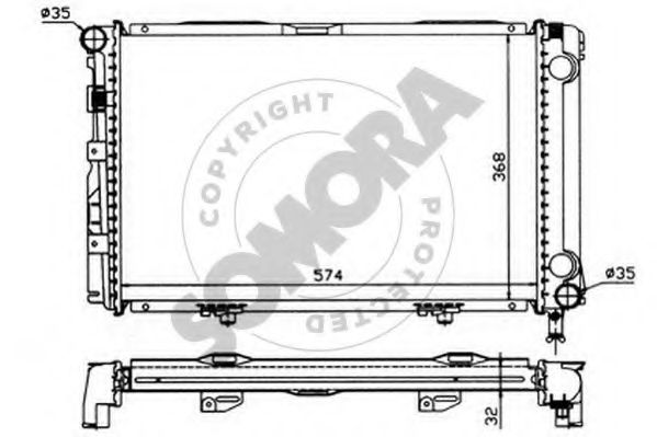 Радиатор, охлаждение двигателя SOMORA 171140