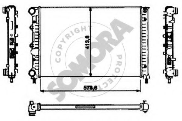 Радиатор, охлаждение двигателя SOMORA 010140