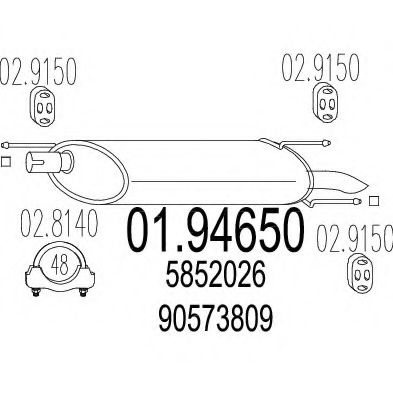 Глушитель выхлопных газов конечный MTS 01.94650