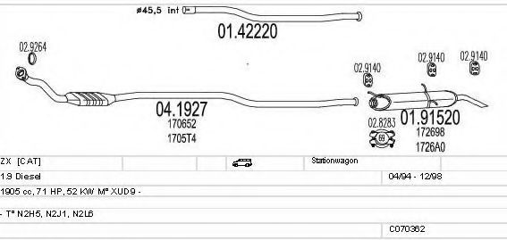 Система выпуска ОГ MTS C070362001308